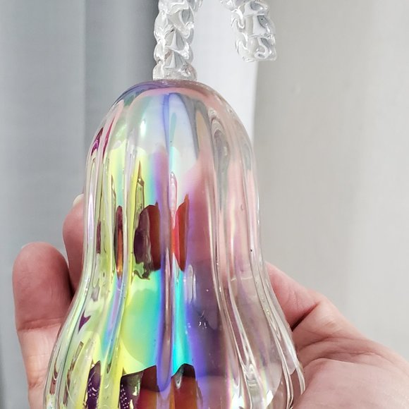 NEW IRIDESCENT CRYSTAL PAPERWEIGHT GOURD IN BOX - Picture 2 of 13